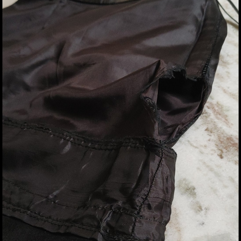 Vintage Designer Layered Leather Black Lambskin Skirt - Picture 14 of 15